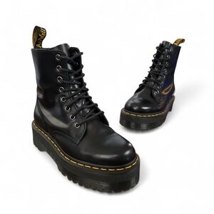 Dr. Martens Jadon KV01V 8-Eye Black Platform Combat Boots Chunky Women Size 5